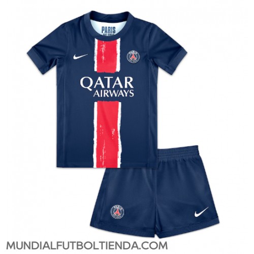 Camiseta Paris Saint-Germain Primera Equipación Replica 2024-25 para niños mangas cortas (+ Pantalones cortos)